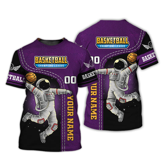 Man Shirt, Custom Name Basketball T-Shirt, Basketball Champions League, Gift for Basketball Player