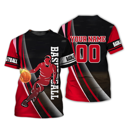 Herren-Shirt, Basketball-Shirt, individuelles Namens-T-Shirt, Basketball-Mann, Geschenk für Basketballspieler