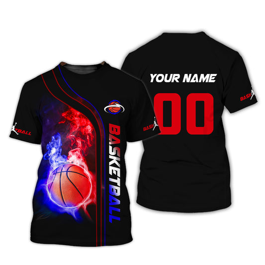 Man Shirt, Custom Name and Number Basketball T-Shirt, Gift for Basketball Player