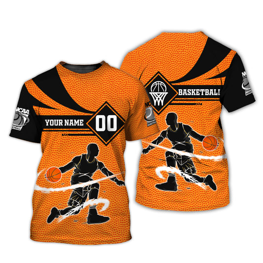 Herren-Shirt, Basketball-T-Shirt mit individuellem Namen und Nummer, NCAA-Basketball, Geschenk für Basketballspieler
