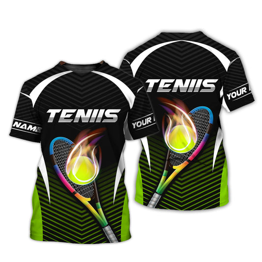 Herren-Shirt, Tennis-T-Shirt mit individuellem Namen, Tennis-Poloshirt, Tennis-Reißverschluss-Hoodie, Geschenk für Tennisliebhaber