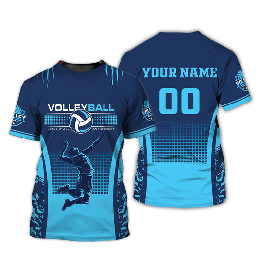 Herren-Shirt, Volleyball-T-Shirt mit individuellem Namen und Nummer, Geschenk für Volleyballspieler