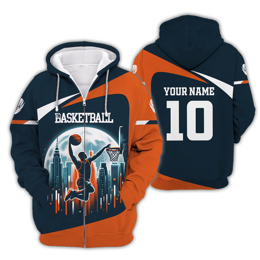 Unisex Shirt, Custom Name and Number Basketball Shirt, Basketball Club Uniform, Basketball Hoodie T-Shirt