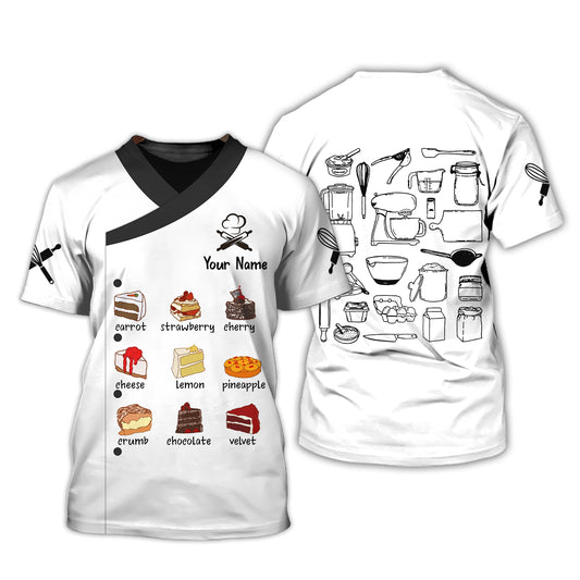 Unisex-Shirt, individuelles Namensshirt für Koch, Backliebhaber-T-Shirt, Backbekleidung