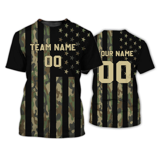 Herren-Shirt – T-Shirt mit individuellem Namen – T-Shirt mit amerikanischer Flagge – T-Shirt mit US-Flagge 