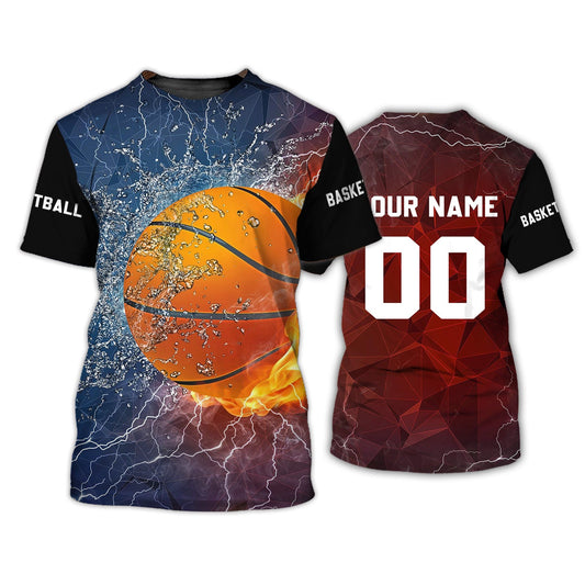 Unisex-Shirt – T-Shirt mit individuellem Namen und Nummer – personalisiertes Basketball-Shirt – Basketball-Sportbekleidung 