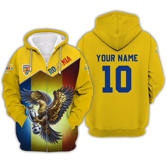 Unisex Shirt - Custom Name And Number Romania Euro 2024 Team Shirt