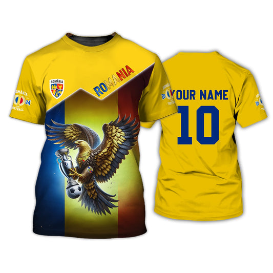 Unisex Shirt - Custom Name And Number Romania Euro 2024 Team Shirt