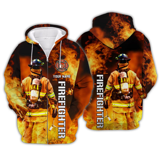 Unisex Shirt - Custom Name T-Shirt - Personalized Firefighter Shirt - Gift For Fireman