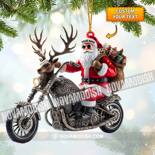 Moto Santa Home Decor Christmas Ornament Personalized 3.54’’ / 1