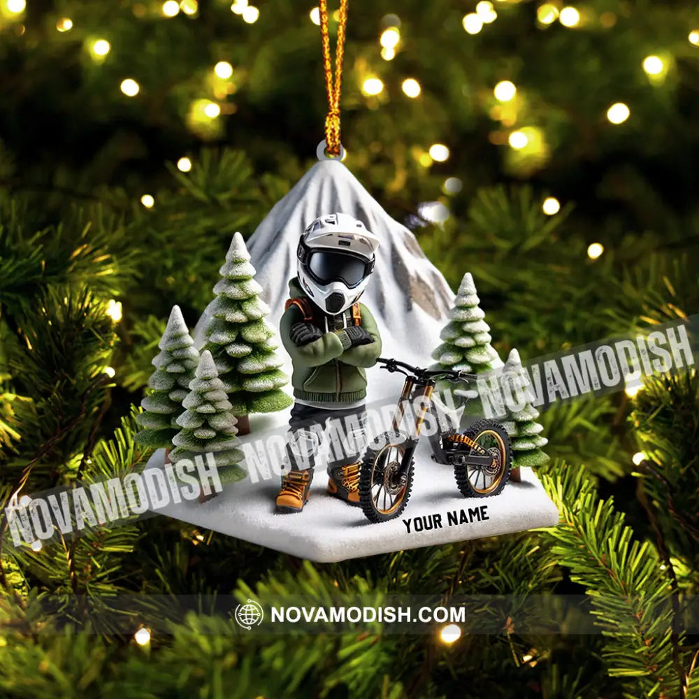 Santa Snow Mountain Home Decor Christmas Ornament Personalized