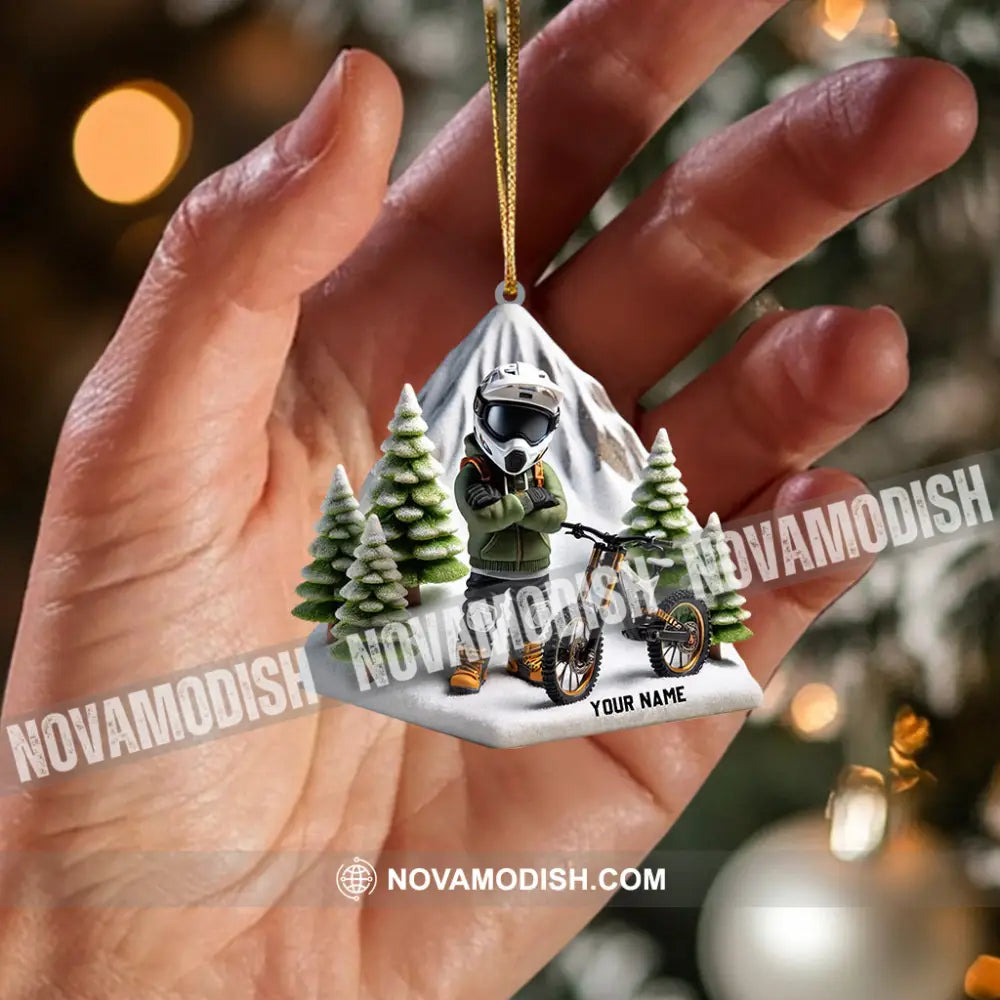 Santa Snow Mountain Home Decor Christmas Ornament Personalized