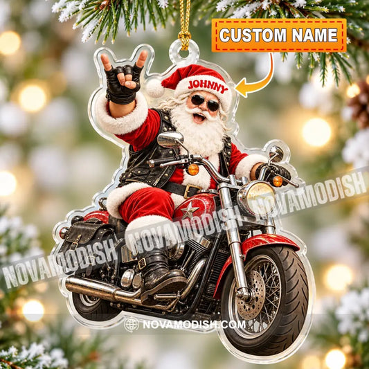 Mountain Bike Santa Home Decor Christmas Ornament Personalized Ornament - 3.54’’ / 1 Ornament - Ornament