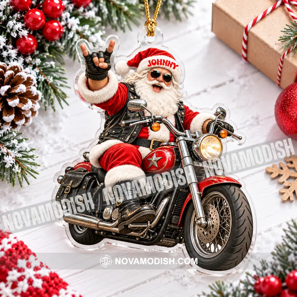 Mountain Bike Santa Home Decor Christmas Ornament Personalized Ornament - Ornament