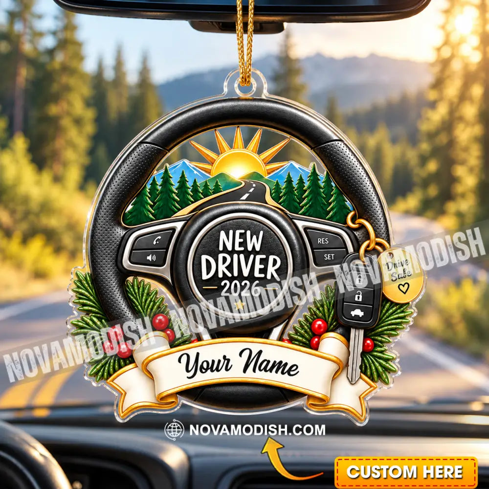 New Driver Home Decor Christmas Ornament Personalized Ornament - 3.54’’ / 1 Ornament - Ornament