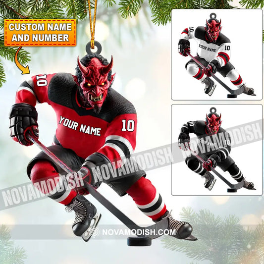 New Jersey Devils Hockey Christmas Ornament Personalized 3.54’’ / 1