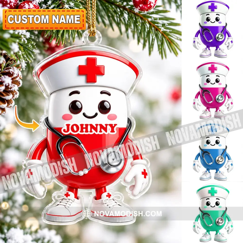 Nurse Home Decor Christmas Ornament Personalized Ornament - 3.54’’ / 1 Ornament - Ornament