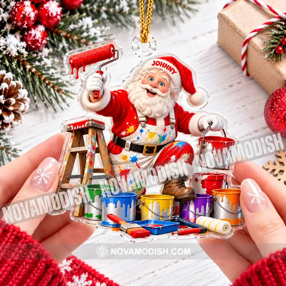 Painter Santa Home Decor Christmas Ornament Personalized Ornament - Ornament