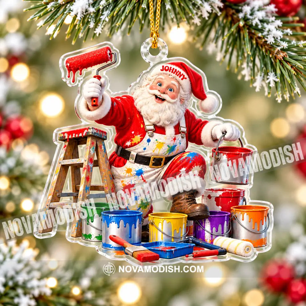 Painter Santa Home Decor Christmas Ornament Personalized Ornament - Ornament