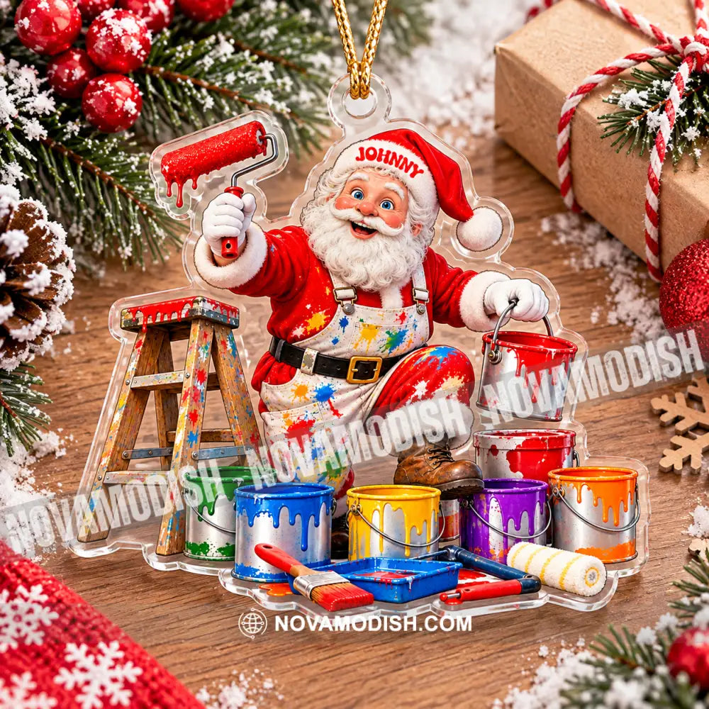 Painter Santa Home Decor Christmas Ornament Personalized Ornament - Ornament