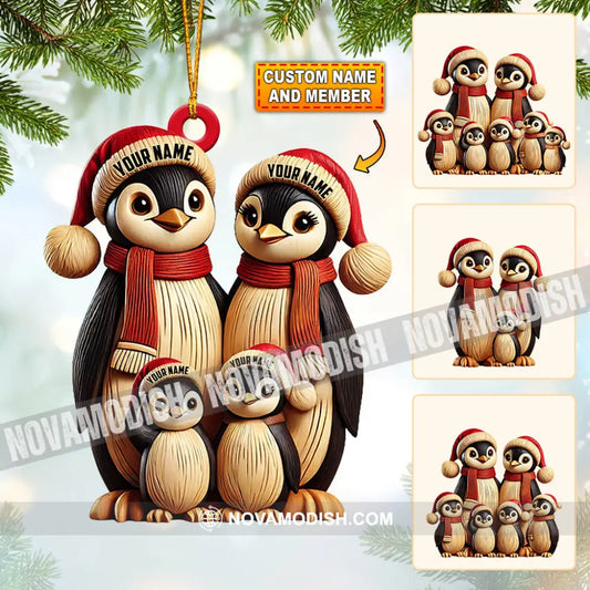 Penguin Family Christmas Ornament Personalized 3.54’’ / 1