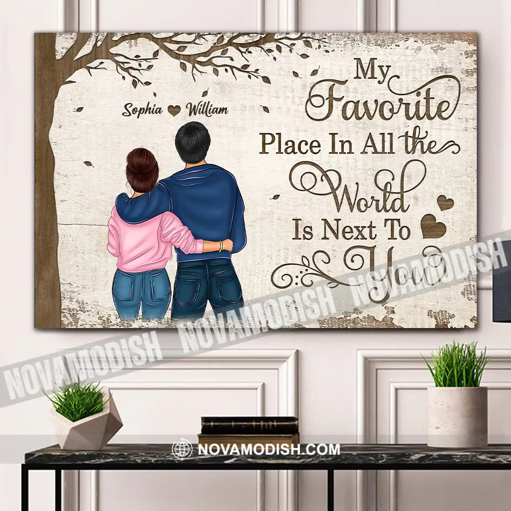 Personalized Appearances And Texts Canvas - Couple Next To You Family Decor Gift T-Shirt