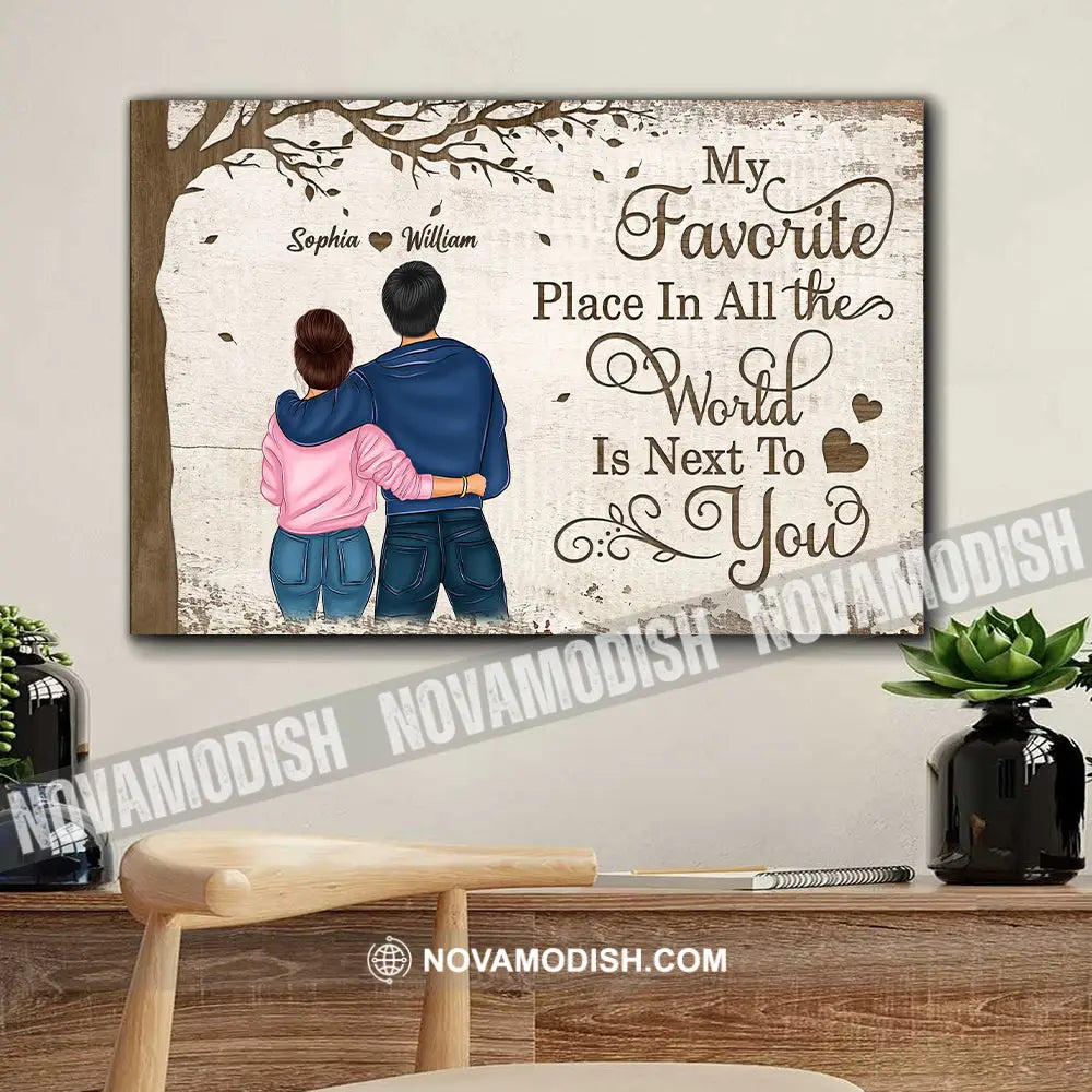 Personalized Appearances And Texts Canvas - Couple Next To You Family Decor Gift T-Shirt