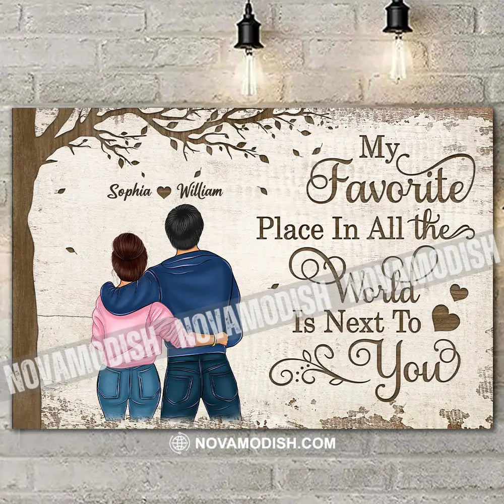 Personalized Appearances And Texts Canvas - Couple Next To You Family Decor Gift T-Shirt