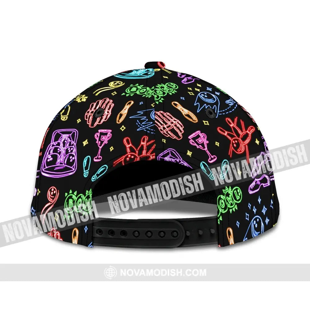Personalized Cap Customized Bowling Strike Ne-on Classic Cap CLASSIC CAP / UNIVERSAL FIT Cap
