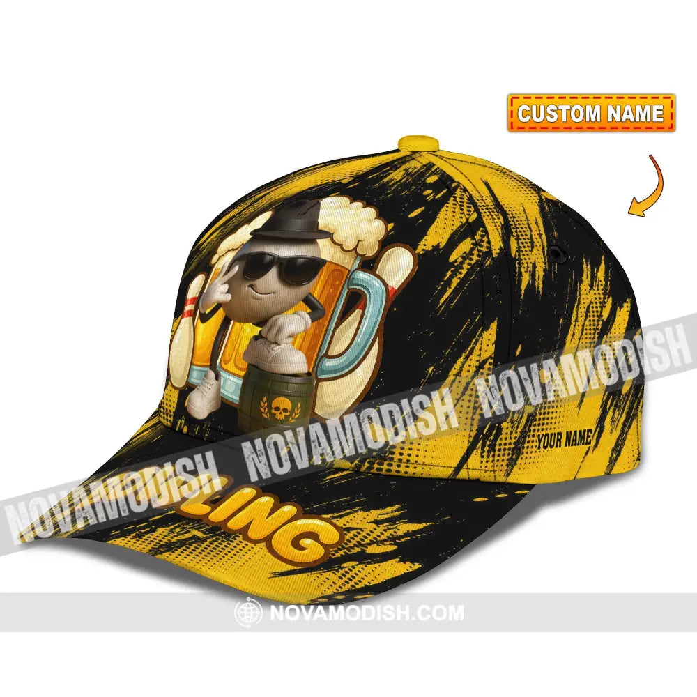 Personalized Cap - Customized Classic Cap Bowling And Beer CLASSIC CAP / UNIVERSAL FIT Cap