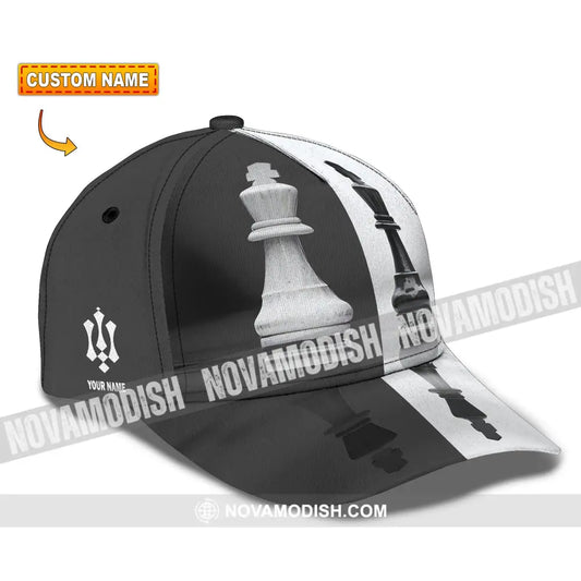 Personalized Cap Customized Classic Cap Couple Black And White Chess CLASSIC CAP / UNIVERSAL FIT Cap
