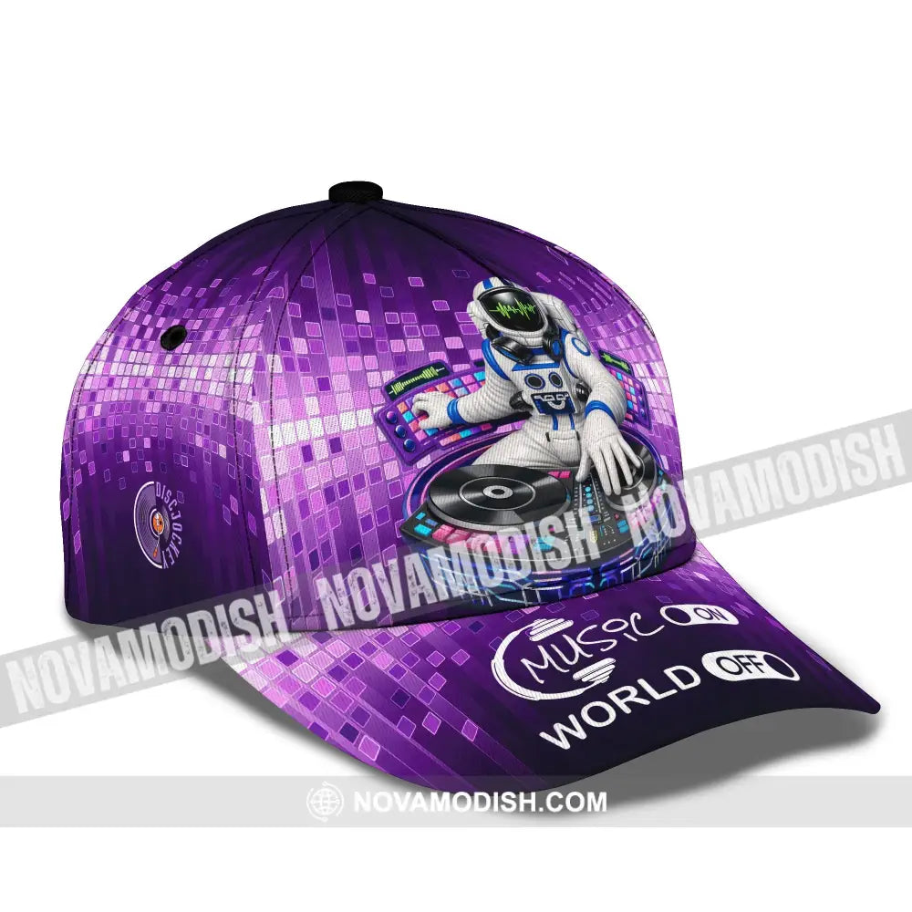 Personalized Cap Customized Disc Jockey Music On World On Classic Cap CLASSIC CAP / UNIVERSAL FIT Cap