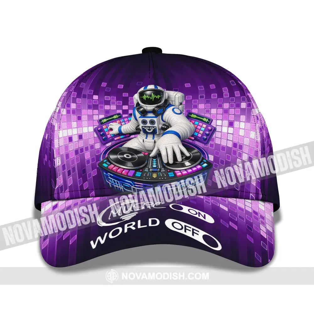 Personalized Cap Customized Disc Jockey Music On World On Classic Cap CLASSIC CAP / UNIVERSAL FIT Cap