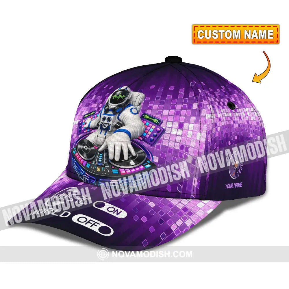 Personalized Cap Customized Disc Jockey Music On World On Classic Cap CLASSIC CAP / UNIVERSAL FIT Cap
