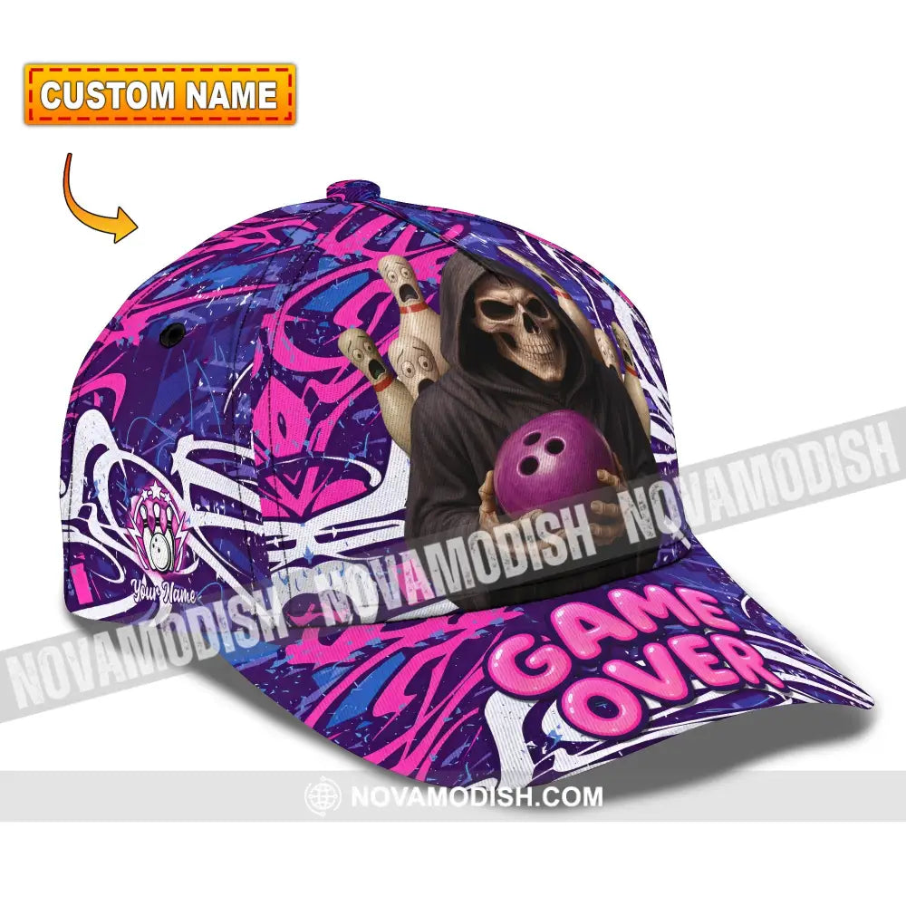 Personalized Cap Customized Funny Bowling Game Purple Death Classic Cap CLASSIC CAP / UNIVERSAL FIT Cap