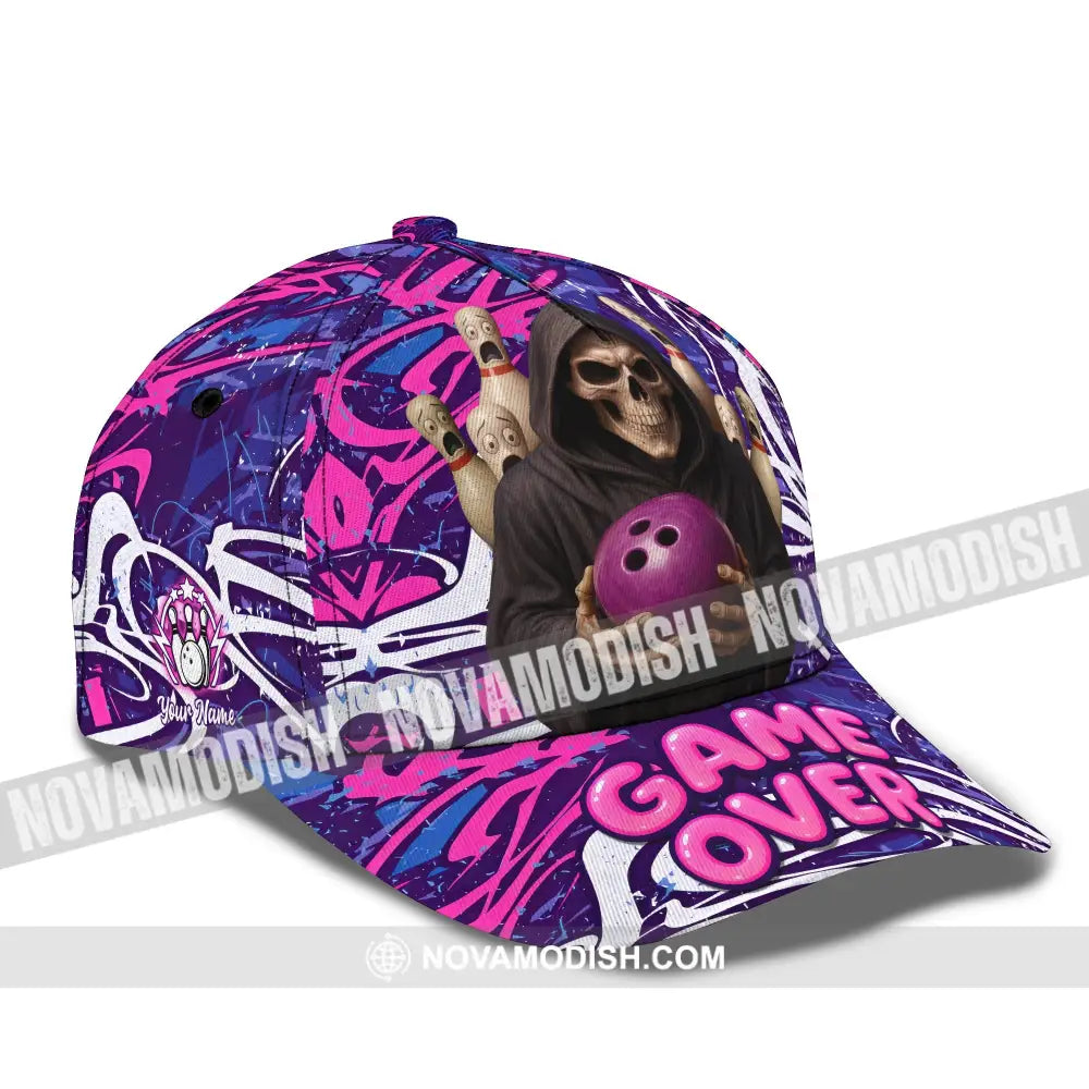Personalized Cap Customized Funny Bowling Game Purple Death Classic Cap CLASSIC CAP / UNIVERSAL FIT Cap
