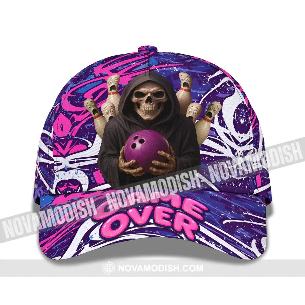Personalized Cap Customized Funny Bowling Game Purple Death Classic Cap CLASSIC CAP / UNIVERSAL FIT Cap