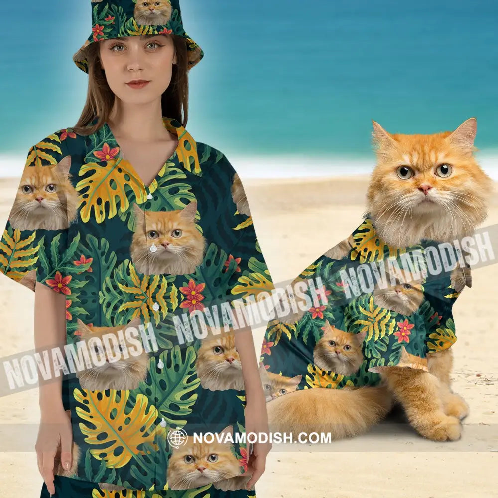 Personalized Cutie Kitty Hawaiian Shirt Custom Pet Photo Gift