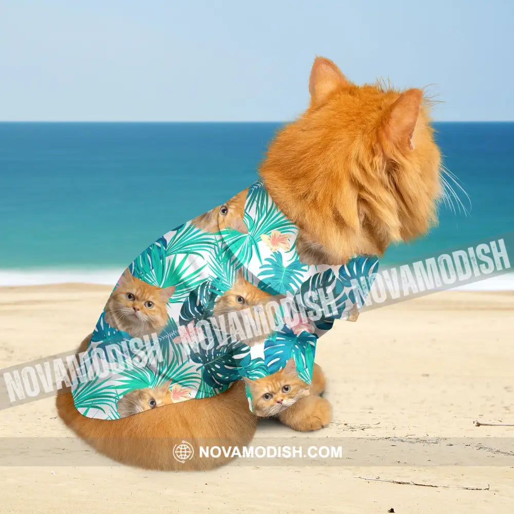 Personalized Cutie Kitty Hawaiian Shirt Custom Pet Photo Gift