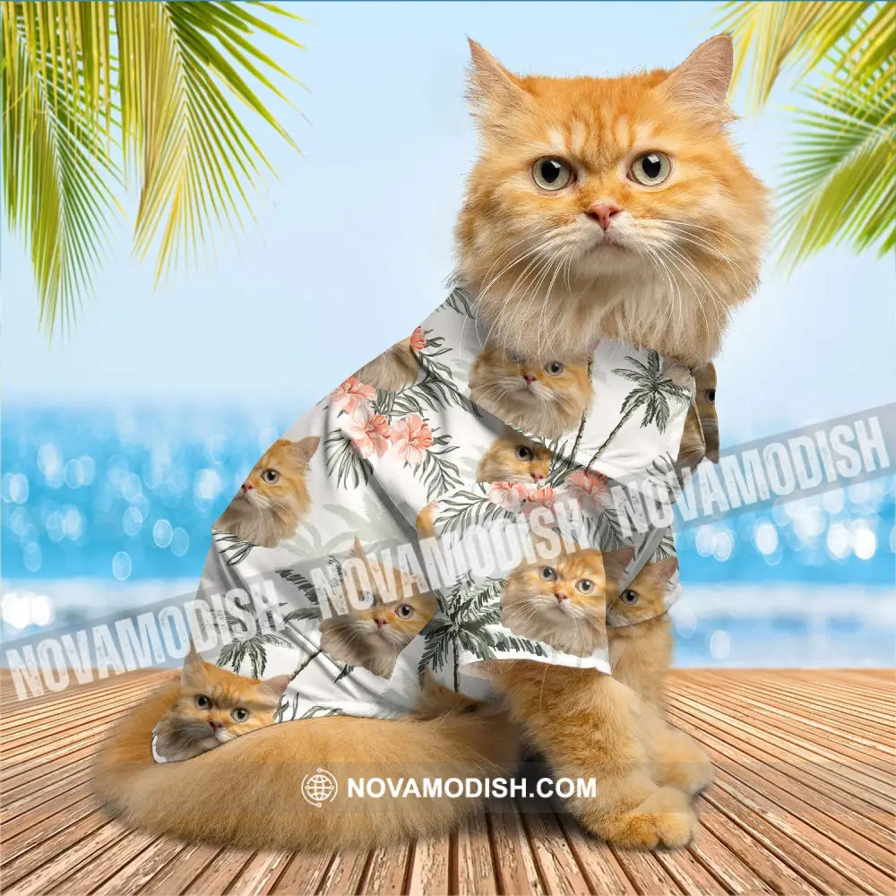 Personalized Cutie Kitty Hawaiian Shirt Custom Pet Photo Gift