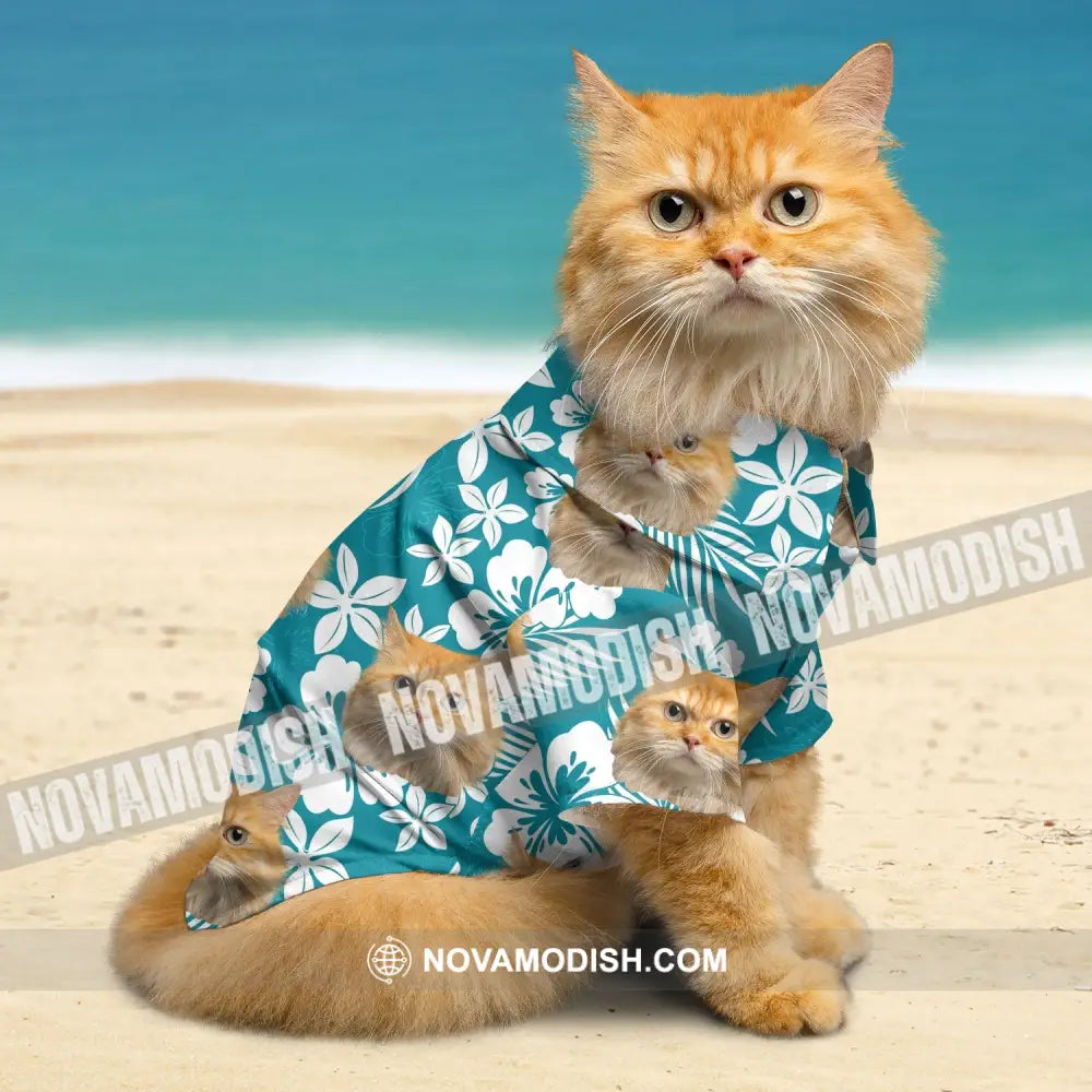 Personalized Cutie Kitty Hawaiian Shirt Custom Pet Photo Gift