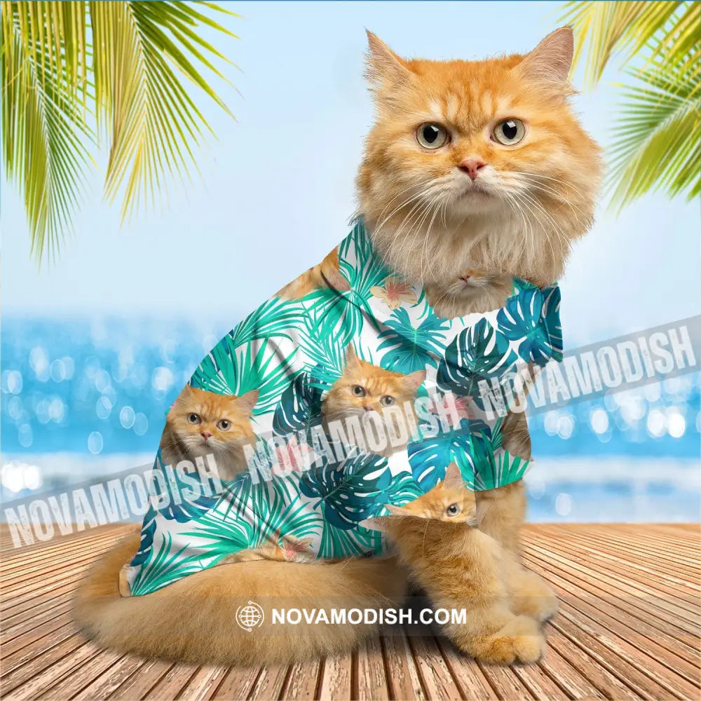 Personalized Cutie Kitty Hawaiian Shirt Custom Pet Photo Gift