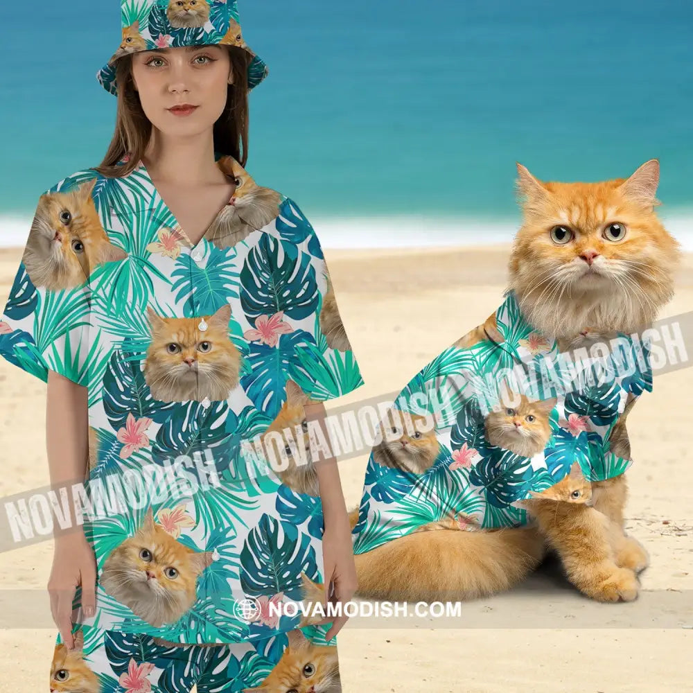 Personalized Cutie Kitty Hawaiian Shirt Custom Pet Photo Gift