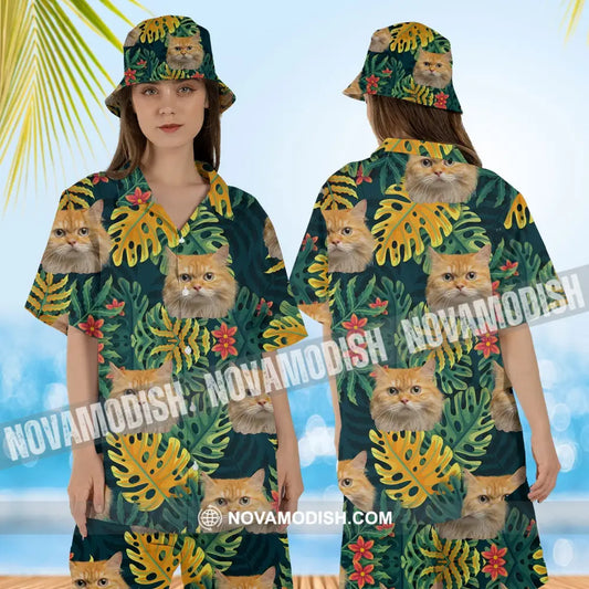 Personalized Cutie Kitty Hawaiian Shirt Custom Pet Photo Gift S