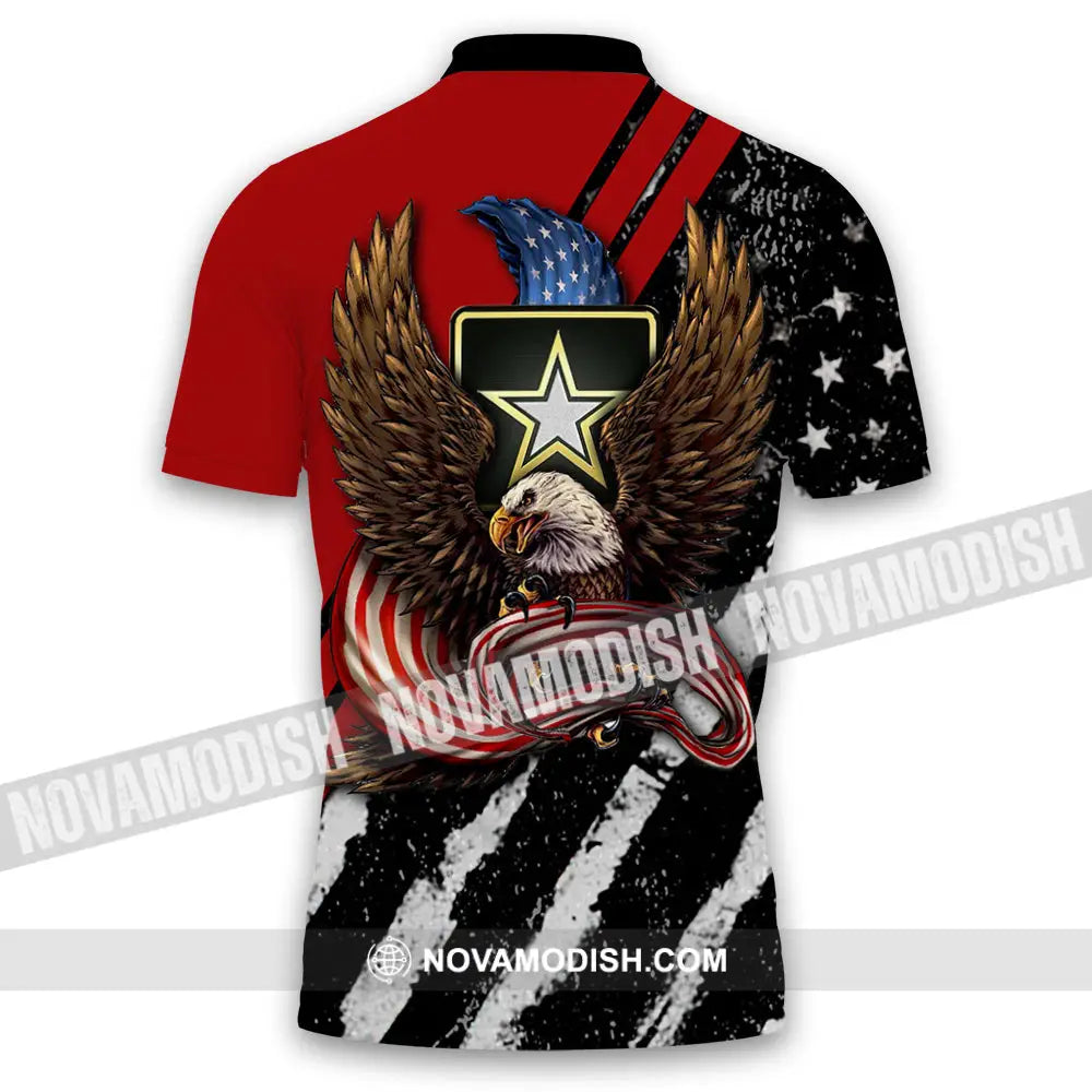 Personalized Eagle Us Flag Army Veteran Polo Shirt Gift For Veterans Apparel