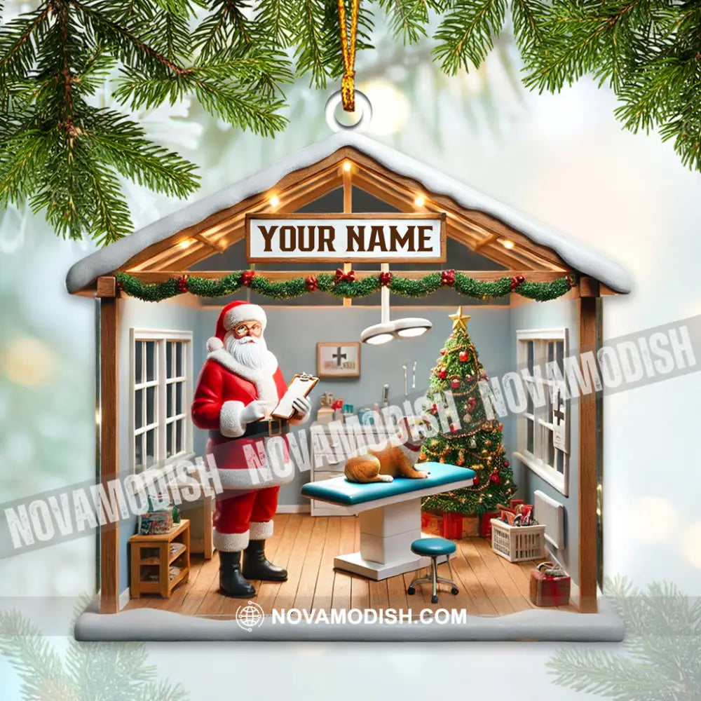 Pet Shop Santa Christmas Ornament Personalized