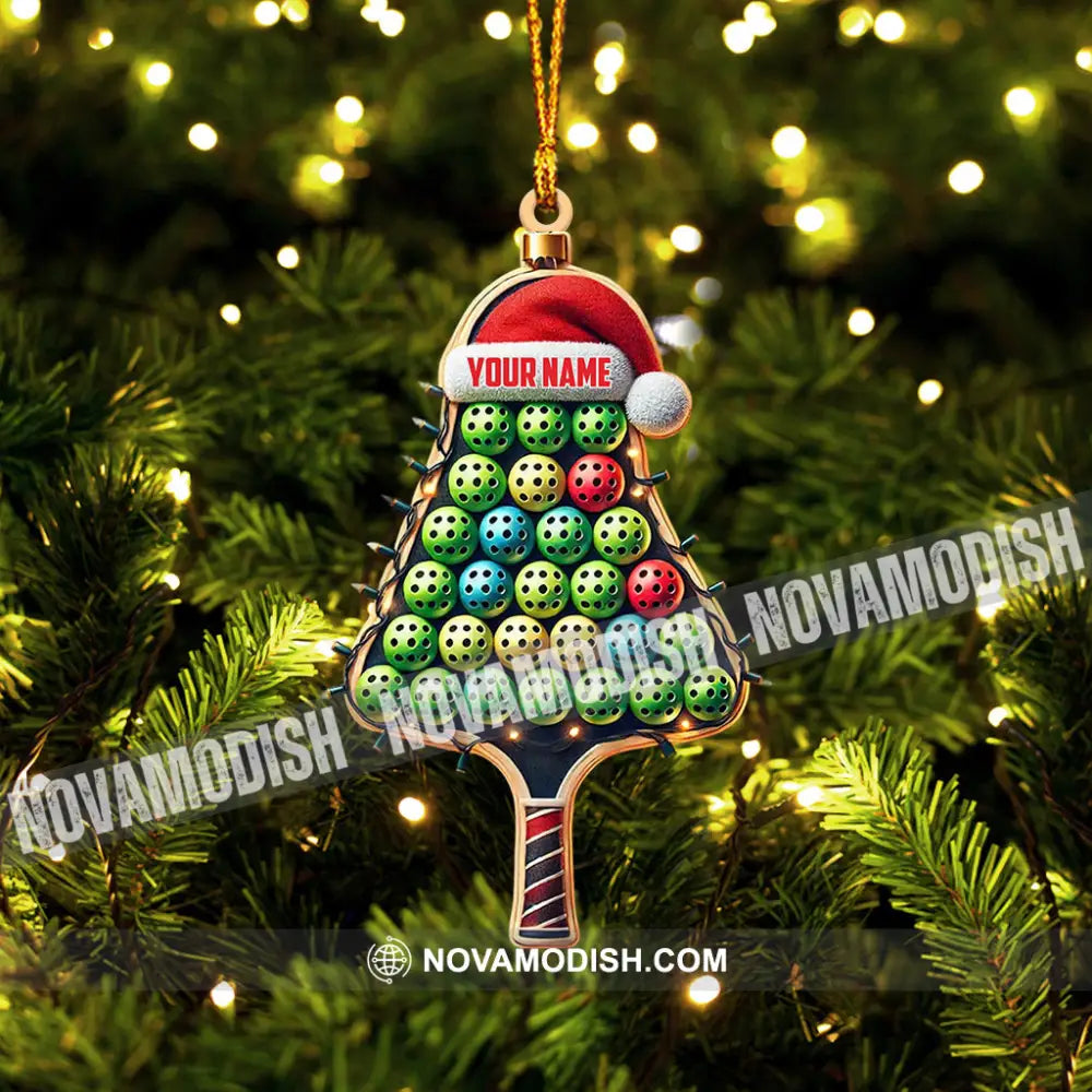 Pickle Ball Christmas Ornament Personalized