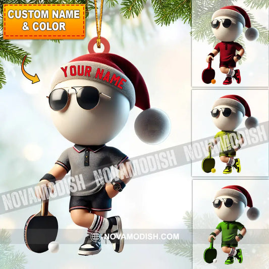 Ping Pong Player Decor Christmas Ornament Personalized 3.54’’ / 1