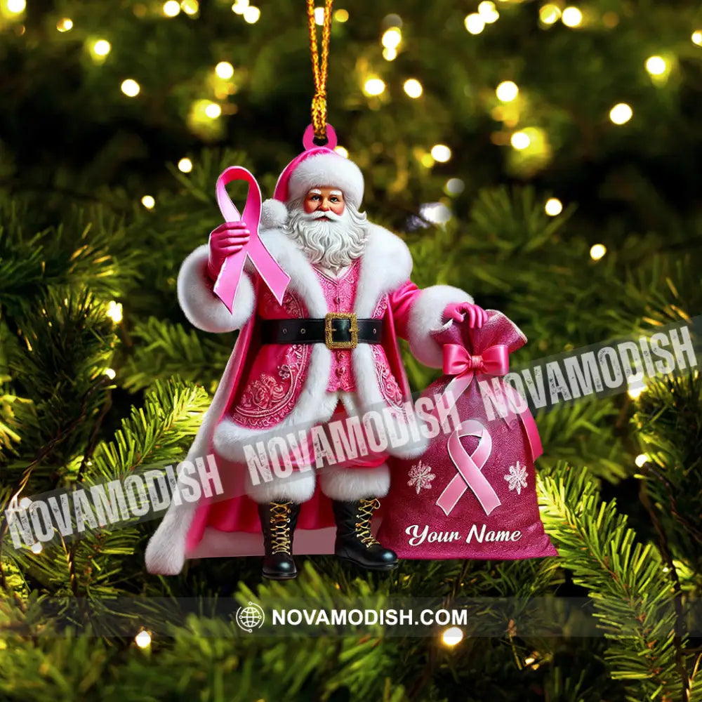 Pink Santa Home Decor Christmas Ornament Personalized