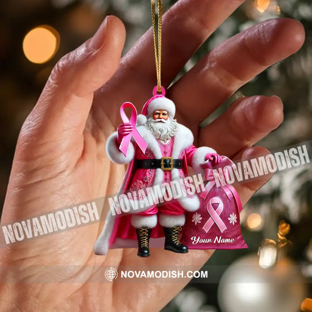 Pink Santa Home Decor Christmas Ornament Personalized